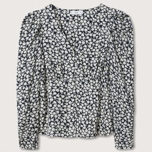 Mango Black and Cream Blouse Elegant Top